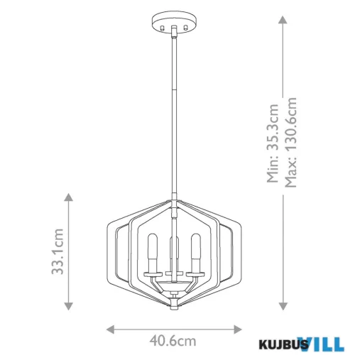 Elstead QZ-VANGUARD-3P-OK mennyezeti lámpa/függeszték 3xE14 max.40W