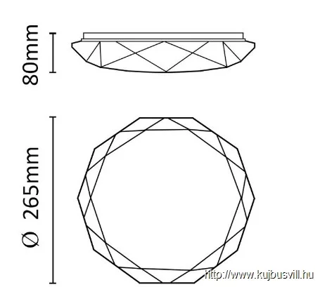 ASALITE LED Mennyezeti lámpa 12W gyémánt csillagos 4000K IP20 - ASAL0188