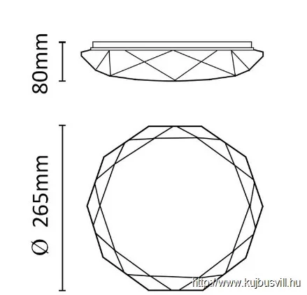 ASALITE LED Mennyezeti lámpa 18W gyémánt csillagos 4000K IP20 - ASAL0190