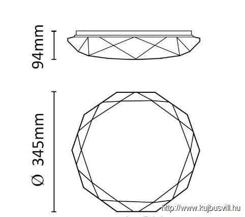 ASALITE LED Mennyezeti lámpa 24W gyémánt csillagos 4000K IP20 - ASAL0192