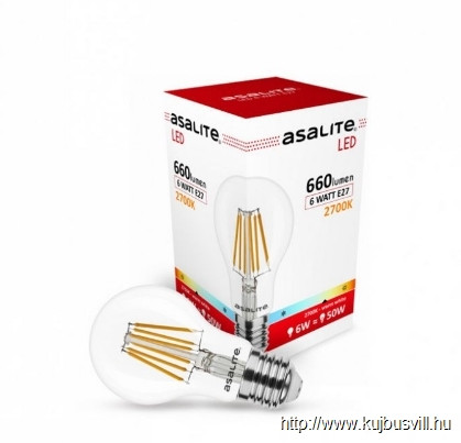 ASALITE LED 6W filament izzó E27 2700K - ASAL0118