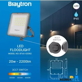 Braytron LED Reflektor 20W CCT 2200lm IP65