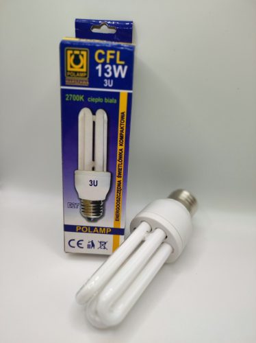 CFL 13W 3U E27 kompakt fénycső