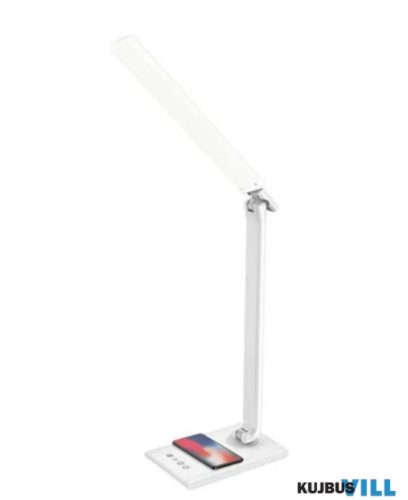 Asztali lámpa LED 8W dimm., USB, vez. nélküli töltés, fehér, Meggie - DL3304/W