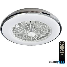   Ventilátoros LED mennyezeti lámpa 48W, opál, távir., metál/fehér, IP44 - LCL6342