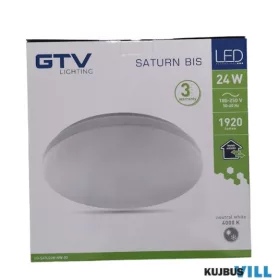   GTV LED Mennyezeti lámpa 24W, 4000K, IP54, 1920lm, fehér, Saturn