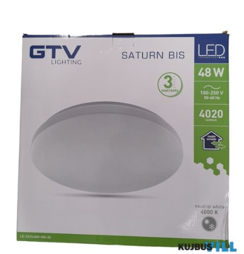GTV LED Mennyezeti lámpa 48W, fehér, 4000K, IP54 Saturn - LD-SATU48W-NW-00
