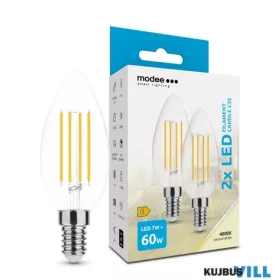 Modee LED 7W Izzó gyertya filament E14 C35 360° 4000K