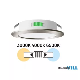   Ultralux LED beépíthető spotlámpa 4W CCT 380lm 12V DC IP44 Kivágási méret: 55-58mm kerek szatén nikkel