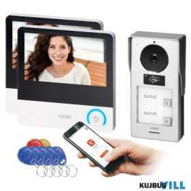   ORNO PAVONIS MULTI kétcsaládos videotelefon 4 vezetékes 7"-os Wi-Fi érintőképernyővel, Full HD RFID-vel