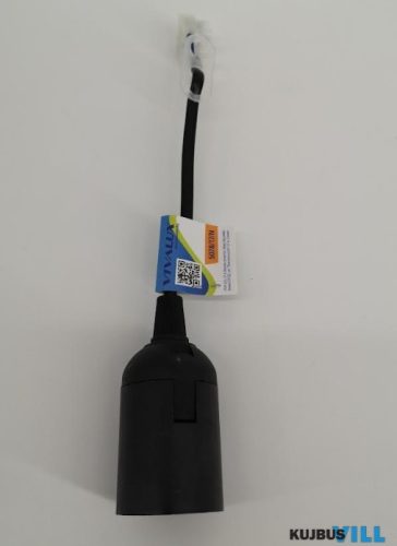 Vivalux lámpafoglalat E27 250V fekete 17cm kábel - 002269