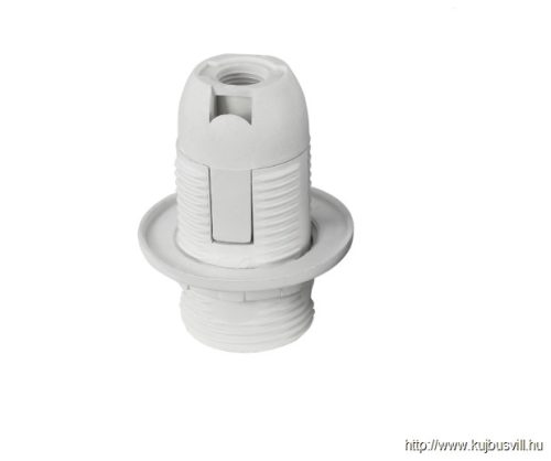 COMMEL Műanyag E14 foglalat 2A 250V fehér gyűrűvel - 016-106