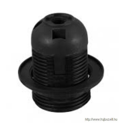 COMMEL E27 Pattintós foglalat fekete gyűrűvel 016-112