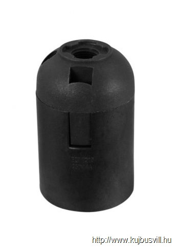 COMMEL Műanyag E14 foglalat 2A 250V fekete pattintós - 016-115