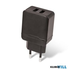   TelForceOne MAXLIFE ADAPTER 2,4A, 2xUSB, fekete - 5900495758040