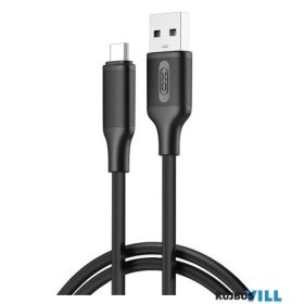   TelForceOne XO TÖLTŐKÁBEL 3A, USB-USB-C, 1m, fekete - 6920680854929