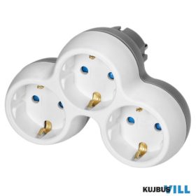   ORNO 3x2P+E hálóz.csatl. aljzat elosz. 3-as fehér-szürke OR-AE-13239(GS)