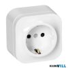 ORNO TODO felületre szerelhető egyes aljzat 2P+E ip20 fehér - OR-OE-7205(GS)/W