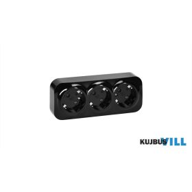   ORNO Todo felületre szerelhető hármas aljzat IP20 fekete - OR-OE-7209(GS)/B