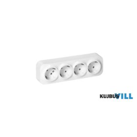   ORNO Todo felületre szerelhető négyes aljzat IP20 fehér - OR-OE-7210(GS)/W
