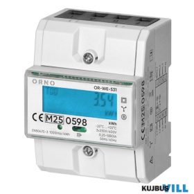   Orno 3 fázisú fogyasztásmérő MID-vel, 80A, 4,3 modul, DIN TH-35mm - OR-WE-531