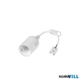   Ultralux műanyag E27-es falon kívüli foglalt, fehér, 20cm kábellel - PFKE27GW
