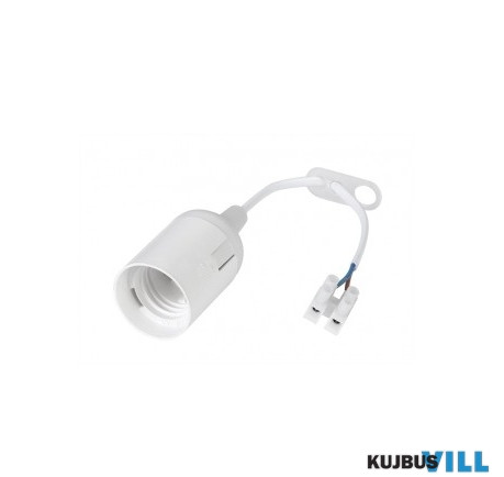 Ultralux műanyag E27-es falon kívüli foglalt, fehér, 20cm kábellel - PFKE27GW