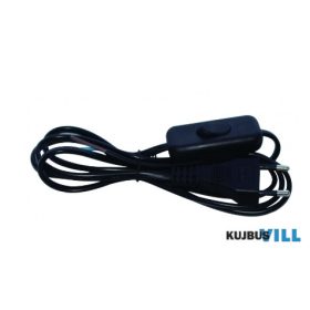   UltraTech zsinórközi kapcsoló, 2,5m vezetékkel, fekete 2x0,75mm2, H03VVH2-F kábellel