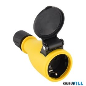   UltraTech lengődugalj 16A/250V fedéllel, gyerekvéd., fekete-sárga - UT-SO156Y