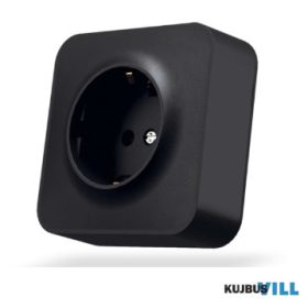   VIDEX Binera fekete színű falon kívüli földelt csatlakozó aljzat - VF-BNS21G-BG/5407