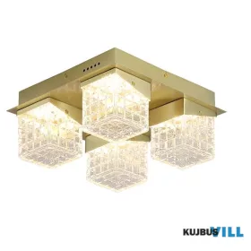   ALADDIN 33640-4SB Cuboid 4Lt Flush ,Satin Brass Metal with Clear Acrylic