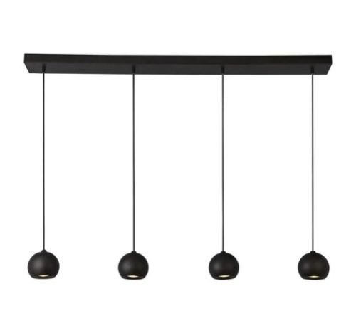 ALADDIN 1014-4BK Eindhoven 4Lt Bar Pendant - Black Metal