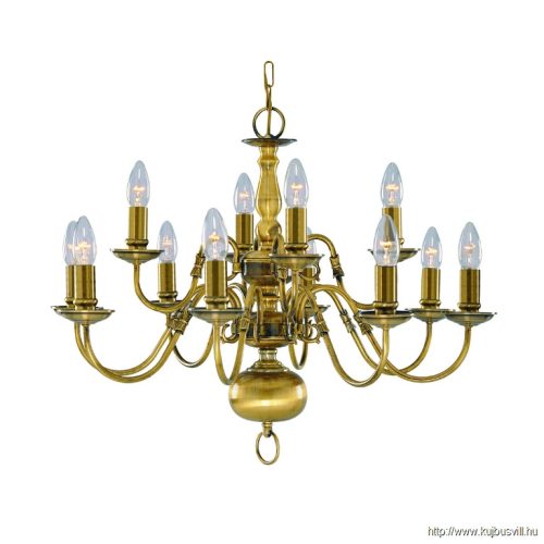 ALADDIN 1019-12AB Flemish 12Lt Pendant - Antique Brass