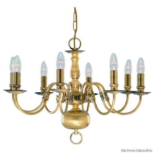 ALADDIN 1019-8AB Flemish 8Lt Pendant - Antique Brass