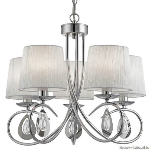 ALADDIN 1025-5CC Angelique 5Lt Pendant - Chrome, Glass > White Shades