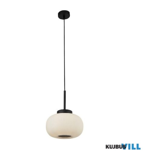 ALADDIN 10272-1BK Lumina Pendant - Black Metal > Frosted Ribbed Glass