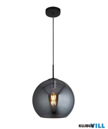 ALADDIN 1031-1SM Amsterdam Pendant - Black Metal > Smoked Glass