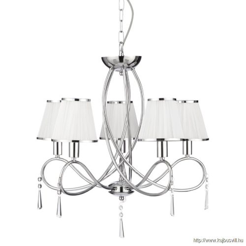 ALADDIN 1035-5CC Simplicity 5Lt Pendant - Chrome, Clear Glass > White Shades