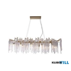   ALADDIN 10425-10GO Heritage 10Lt Diner Bar Pendant, Gold Metal and Clear Glass