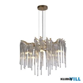   ALADDIN 10425-5GO Heritage 5Lt Pendant, Gold Metal and Clear Glass Drops