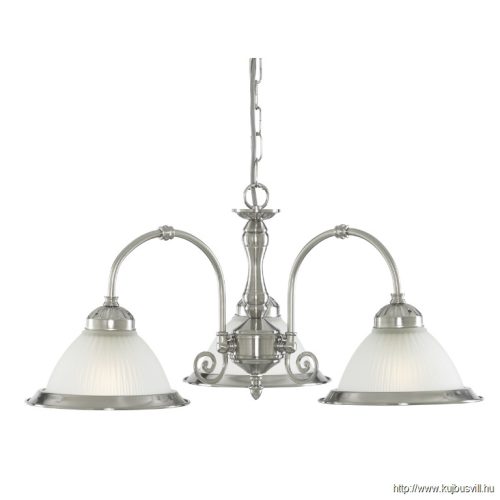 ALADDIN 1043-3 American Diner 3Lt Pendant - Satin Silver > Acid Glass