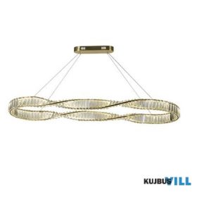   ALADDIN 10596SB Lux&Belle LED OvalBar Pendant-SatinBrass Metal&Clear Crystal