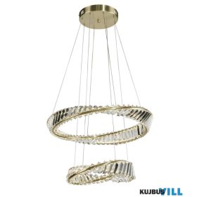   ALADDIN 10597-2SB Lux&Belle LED 2 Tier Pendant-Satin Brass Metal&Clear Crystal