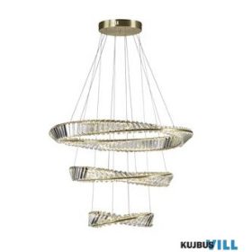   ALADDIN 10598-3SB Lux&Belle LED 3 Tier Pendant-Satin Brass Metal&Clear Crystal
