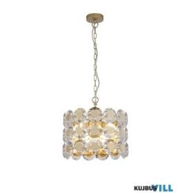 ALADDIN 10743-3GO 3Lt Pendant Gold Metal & Clear Crystal