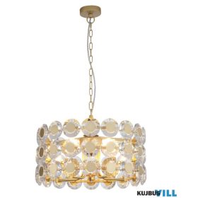 ALADDIN 10743-5GO 5Lt Pendant Gold Metal & Clear Crystal