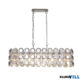   ALADDIN 10743-8GO 8Lt Oval Pendant Gold Metal & Clear Crystal
