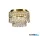 ALADDIN 10768-300SB Lux&Belle 3LT Flush-Satin Brass Metal&Clear PearDrop Crystal