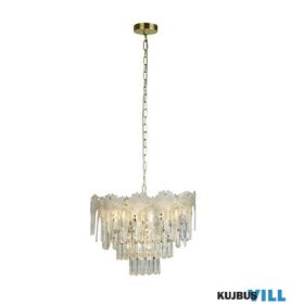   ALADDIN 10814-450CL Lux&Belle 5LT Pendant-Satin Brass Metal & Clear Glass