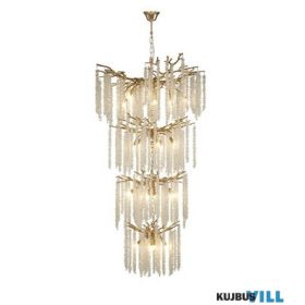   ALADDIN 10824-21GO Lux&Belle 21LT Stairwell-Matt Gold Metal & Clear Crystal